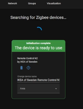 ZHA confirmation promt of styrbar remote discovery